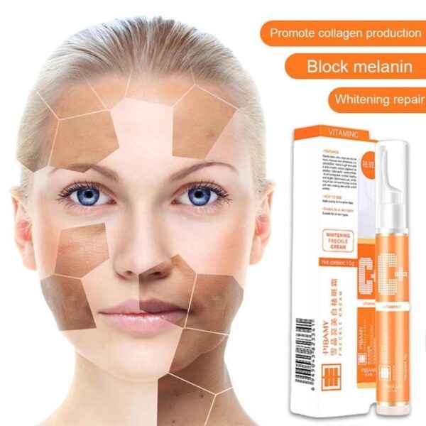 15 מ"ל להסרת פגמים מיידית ג'ל VC Whitening Freckle Serum Brighten Skin Care Care Care Shine Banishing Cream Serum 1