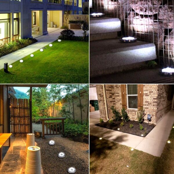16 LEDs Ground Light Solar Powered Garden Landscape Lawn Lamp Buried Light Outdoor Road Stairs Decking 4