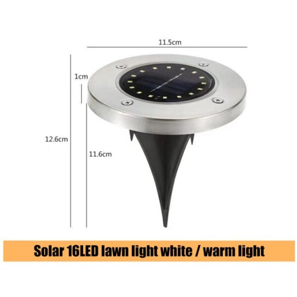 16 LEDs Ground Light Solar Powered Garden Landscape Lawn Lamp Gilubong Kahayag Sa gawas nga Dalan Hagdanan Decking 4.jpg 640x640 4