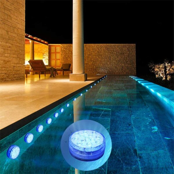 2020 New RGB Submersible Light with Magnet 13 LED Underwater Night Light Swimming Pool Light for 4