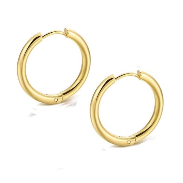 2PC Set Stainless Steel Anting Hoop Leutik pikeun Awéwé Lalaki Emas Hideung Circle Ceuli Ring Anting 1.jpg 640x640 1