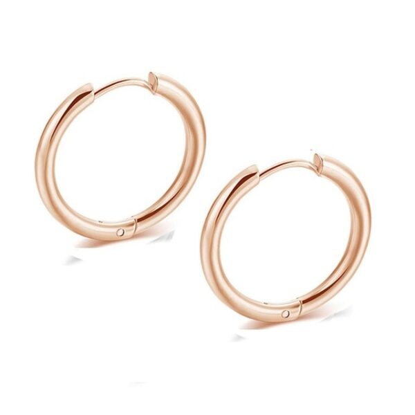 2PC Set Stainless Steel Anting Hoop Leutik pikeun Awéwé Lalaki Emas Hideung Circle Ceuli Ring Anting 2.jpg 640x640 2