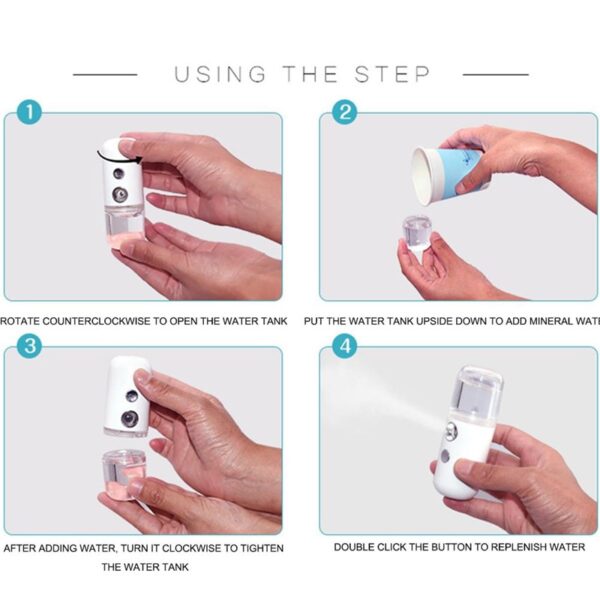 30ML Mini Nano Facial Sprayer USB Nebulizer Face Steamer Humidifier Hydrating Anti Anti Wrinkle Women Beauty 5
