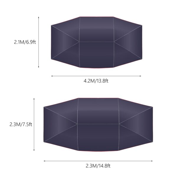 4 5x2 3 4 2x2 1M דרויסנדיק מאַשין פאָרמיטל געצעלט מאַשין שירעם Sun Shade Cover Oxford 4