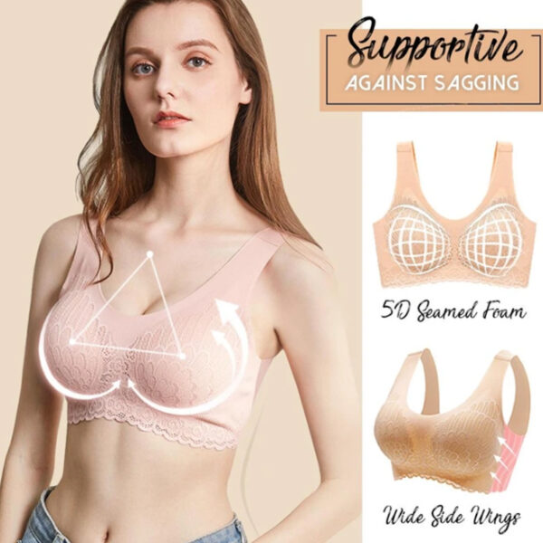 5 Mga Kolor nga Bra para sa mga Babaye nga Mainit 2020 Pinakabag-o nga 5D Wireless Contour Bra Lace Breathable Underwear Seamless 1