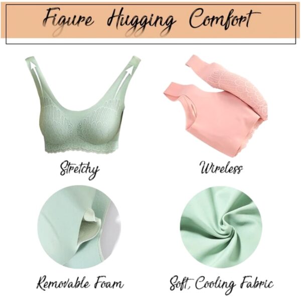 5 Mga Kolor nga Bra para sa mga Babaye nga Mainit 2020 Pinakabag-o nga 5D Wireless Contour Bra Lace Breathable Underwear Seamless 5