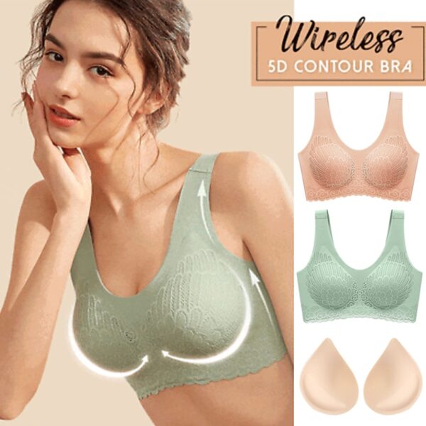 5 Mga Kolor nga Bras para sa mga Babaye Mainit 2020 Pinakabag-o nga 5D Wireless Contour Bra Lace Breathable Underwear Seamless