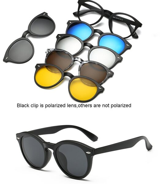 6 In 1 Custom Men Women Polarized Optical Magnetic Sunglasses Clip Magnet Clip on Sunglasses Polaroid 2.jpg 640x640 2