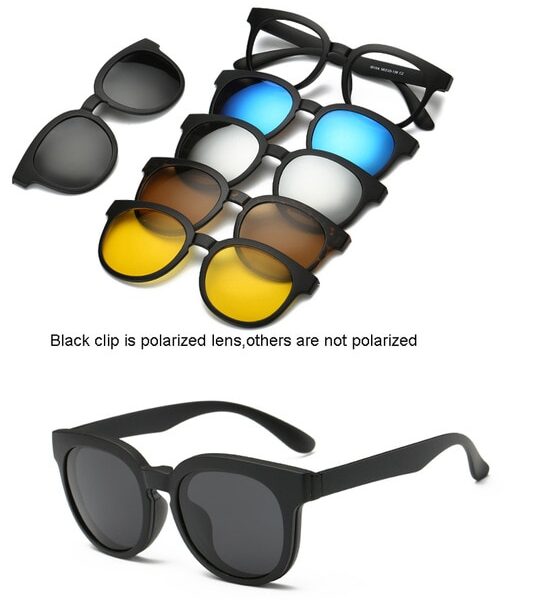 6 In 1 Custom Men Women Polarized Optical Magnetic Sunglasses Clip Magnet Clip on Sunglasses Polaroid 3.jpg 640x640 3