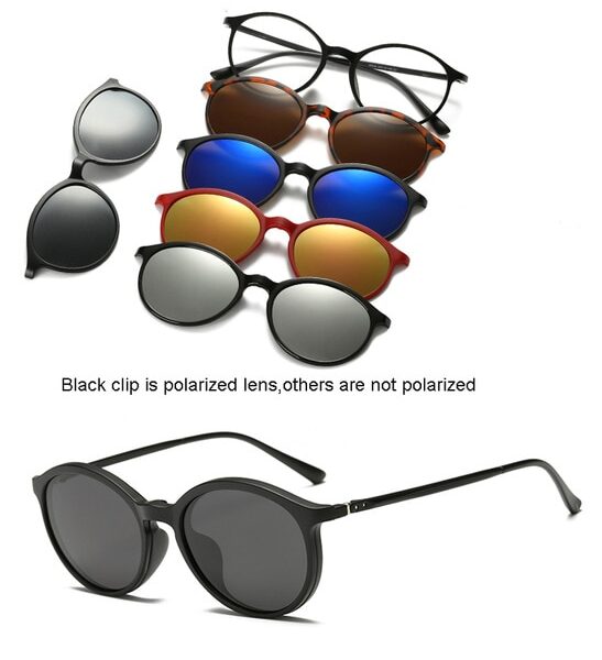 6 In 1 Custom Men Women Polarized Optical Magnetic Sunglasses Clip Magnet Clip on Sunglasses Polaroid 6.jpg 640x640 6