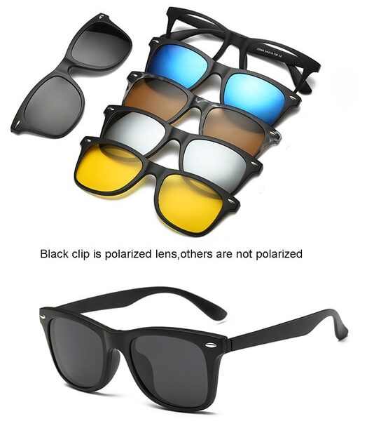 6 In 1 Custom Men Women Polarized Optical Magnetic Sunglasses Clip Magnet Clip on Sunglasses Polaroid.jpg 640x640