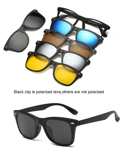 6 Sa 1 Custom Men Women nga Polarized Optical Magnetic Sunglasses Clip Magnet Clip sa Mga Sunglass