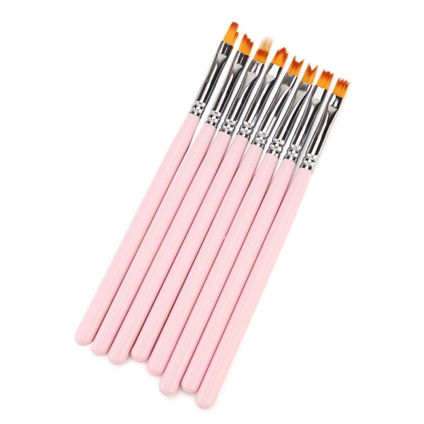 8pcs yawa Smile Moon Siffar Acrylic Faransa Nail Art Brush Saita UV Gel Yaren mutanen Poland Gradient Launi 2 1