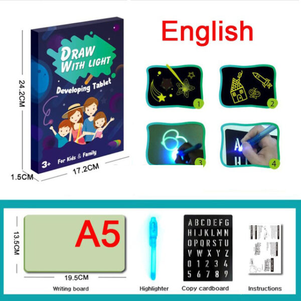 A3 A4 A5 Magic Luminous Drawing Board Draw With Light Fun Sketchpad Board Fluorescent Pen Russian 3 1.jpg 640x640 3 1