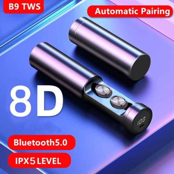 B9 TWS Bluetooth Earphones Wireless Earphone 8D HIFI Sport With MIC Earbuds Gaming Music Headset For 1