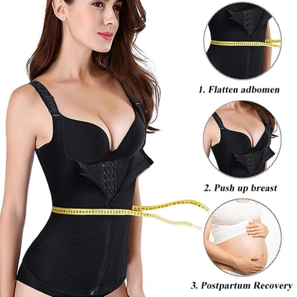 CXZD Women Waist Trainer Push Up Vest Tummy Belly Girdle Body Shaper Waist Cincher Corset Zipper 1