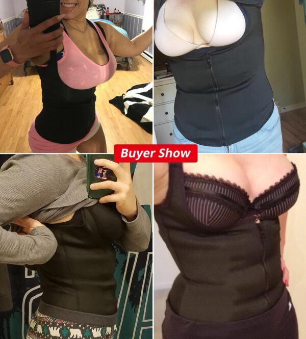 CXZD Women Waist Trainer Push Up Vest Tummy Belly Girdle Body Shaper Waist Cincher Corset Zipper 5