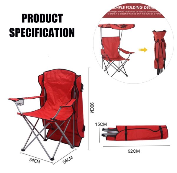 Canopy outdoor camping lightweight beach portable folding backpack sunshade fishing footrest camp chair foldable stool chairs 1