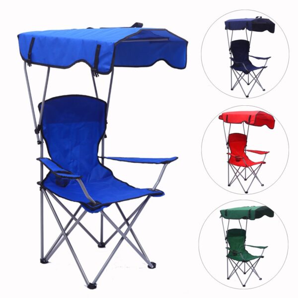 I-canopy outdoor camping lightweight beach ephathekayo isikhwama esigoqekayo se-sunshade ukudoba i-footrest camp chair izihlalo ezigoqekayo zezihlalo 2