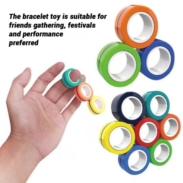 Colorful Bracelet Magic Toy Mini Magnetic Ring Toy Durable Unzip For Friends Gathering Festivals Performance 10