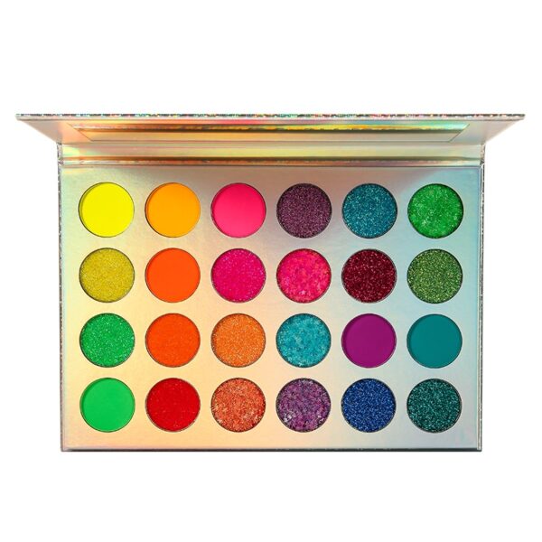 DE LANCI Aurora Glow Eyeshadow Stage Clubbing Neon meikkisetti mustana UV-hehkuna 1