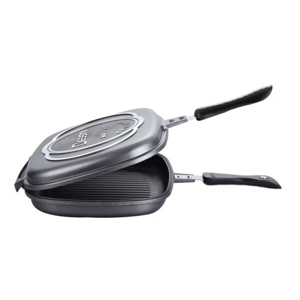 Doble nga sided baking pan frying pan non stick pan barbecue pot steak pot kitchen cookware sa gawas 1