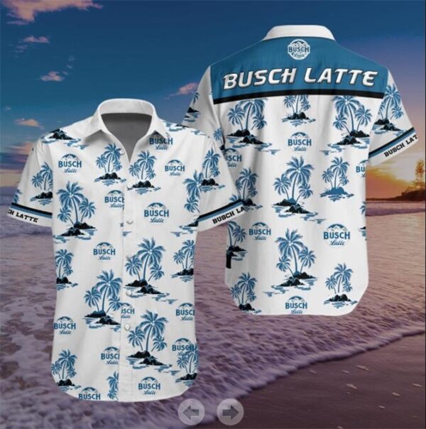 Dropshipping USA Size Mens Funny Busch Printed Short Sleeve Shirt Summer Latte Beer Series Male Casual