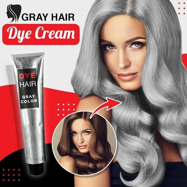 Fashion Grandma Grey Bojë flokësh Unisex Diy Modë Gri Argjendtë Krem për flokë Super Gri 100ml 2