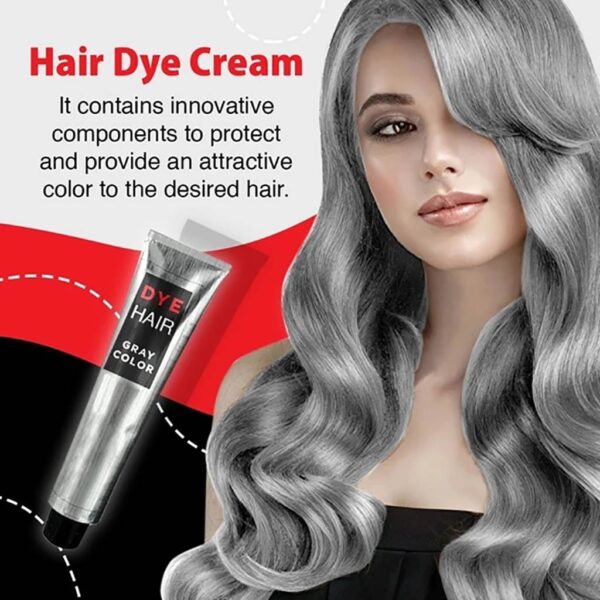 Fashion Grandma Grey Hair Dye Unisex Diy Fashion Gray Silver Color Super Gray Hair Cream 100ml 3