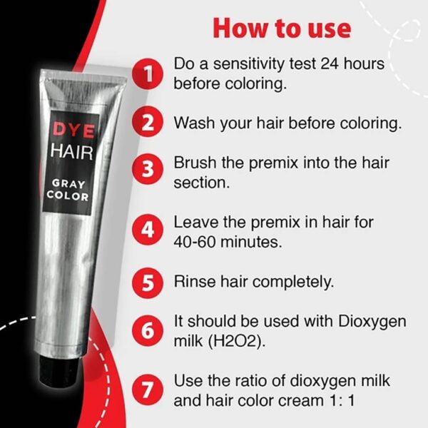 Fashion Grandma Grey Hair Dye Unisex Diy Fashion Gray Silver Color Super Gray Hair Cream 100ml 4