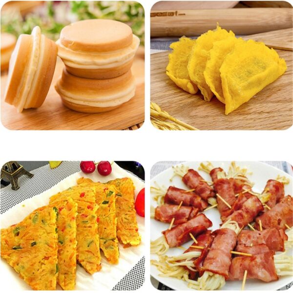 Four hole Omelet Pan For Eggs Ham Temperature Instruction Frying Pans Non stick No Oil smoke 1