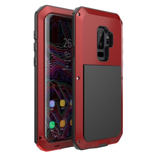 Folsleine beskermjende lúkse Doom Armor Heavy Duty Case S10 S10E S10Plus NOTE9 Metal Case Shockproof foar 1