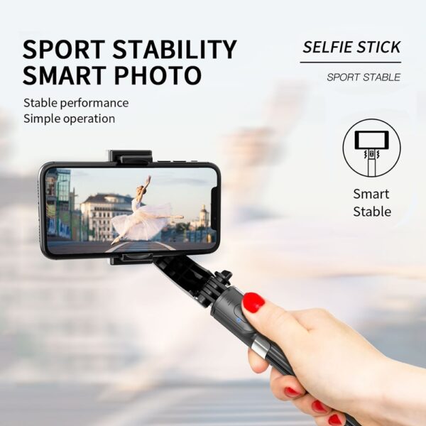 El Gimbal Sabitleyici Sarsıntı Önleyici Selfie Çubuğu Bluetooth Uzaktan Kumanda Tripod 360 Derece Akıllı Telefon Tutucu 1