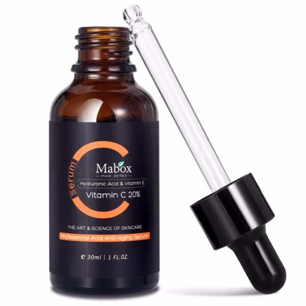 Mabox Vitamin C C Serum miady amin'ny fahanterana Whitening VC Essence Oil Topical Facial Serum amin'ny Hyaluronic 4