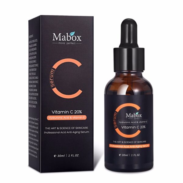 Mabox Vitamin C C Serum miady amin'ny fahanterana Whitening VC Essence Oil Topical Facial Serum amin'ny Hyaluronic 5