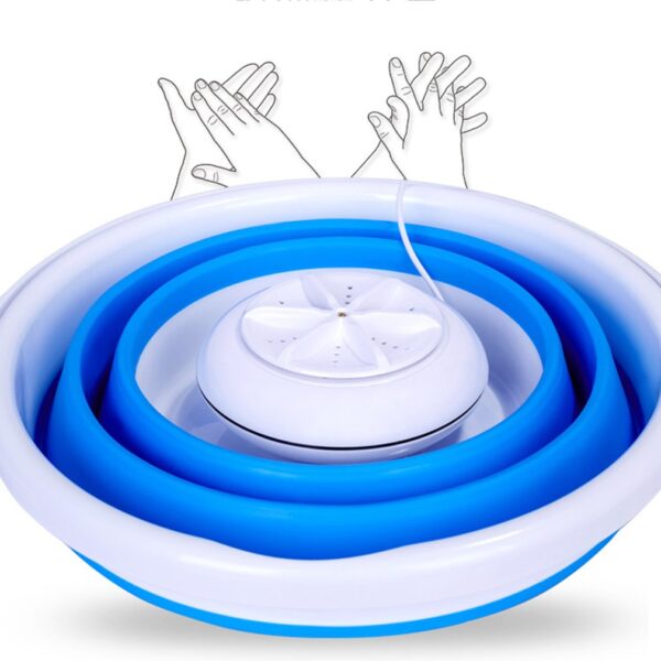 Mini Portable Ultrasonic Turbine Washing Machine Foldable Bucket Type USB Laundry Clothes Washer Cleaner For Home 2