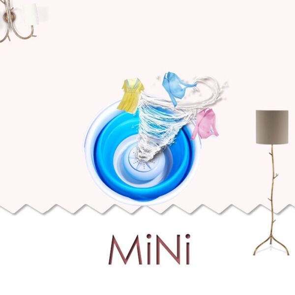 Mini Portable Ultrasonic Turbine Washing Machine Foldable Bucket Type USB Laundry Clothes Washer Cleaner Para sa Panimalay 3