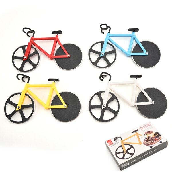 Neues Design Edelstahl Pizzamesser Zweirad Fahrradform Pizzaschneidemesser Pizza Tool Fahrrad 3