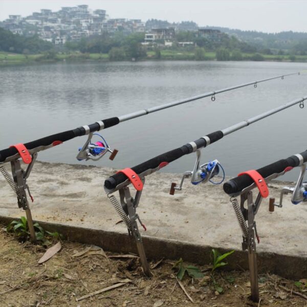 New Full Stainless Steel Automatic Spring Fishing Rods Holders Adjustable Sensitivity Folding Fishing Bite Bracket 4