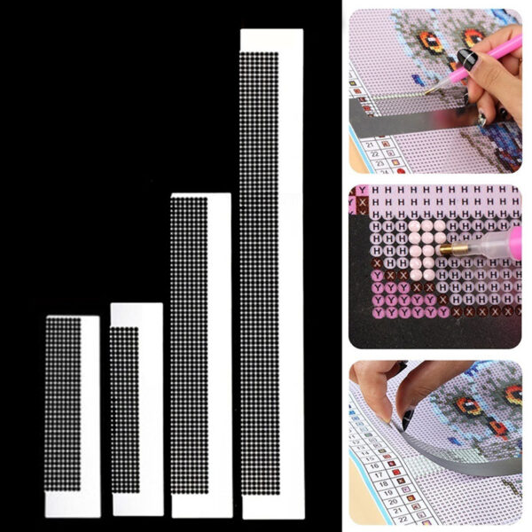 Painting Ruler Stainless Steel 50 Grids 141mm DIY Round Diamond Needlework Tool Convenient High Precision Processing