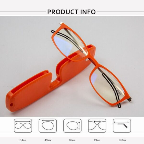 Kornizë metalike portative e varur në qafë kundër blusë Syze lexim me dritë, syze magnetike presbiopike mentesha pranverore 4
