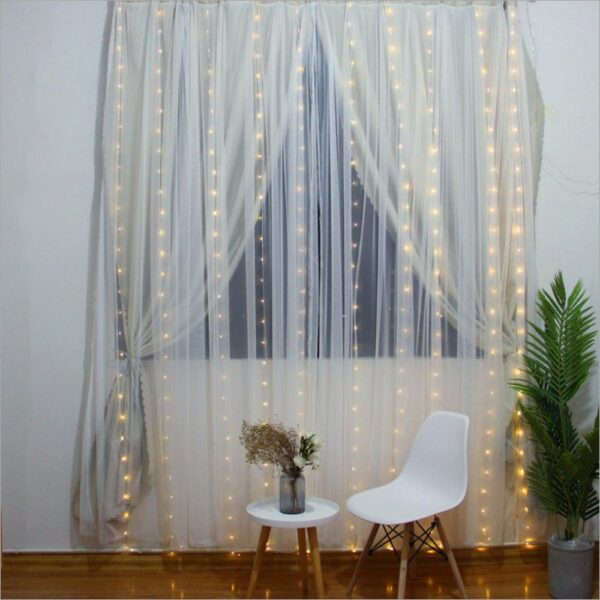 Ang layo nga led Curtain string lights USB powered fairy lights garland led wedding party christmas para sa bintana 4