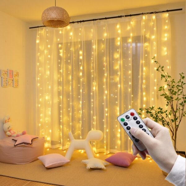 Remote led Curtain string lights USB powered fairy lights garland led wedding party christmas for window