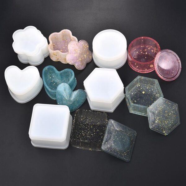 Resin Silicone Mold Storage Box Mold For Jewelry Making Heart Shape Cut Mold DIY Crystal Epoxy 1