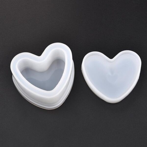 Resin Silicone Mold Storage Box Mould Para sa Alahas Paghimo sa Heart Shape Cut Mould DIY Crystal