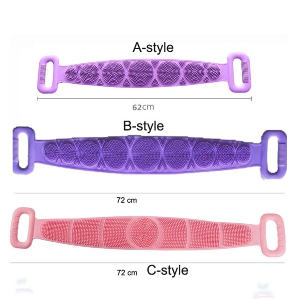 سلیکون بیک غسل باڈی برش بیک سکرببر مساج شاور رگڑنا بیک بیلٹ ایکسفولیئٹنگ مردہ جلد تولیہ 5