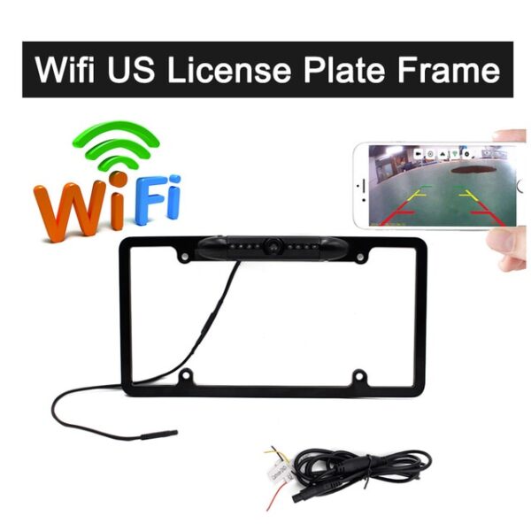 WIFI Camera US Car Wifi License Plate Frame Wireless Rear View Camera Night Vision Reverse Backup 2.jpg 640x640 2