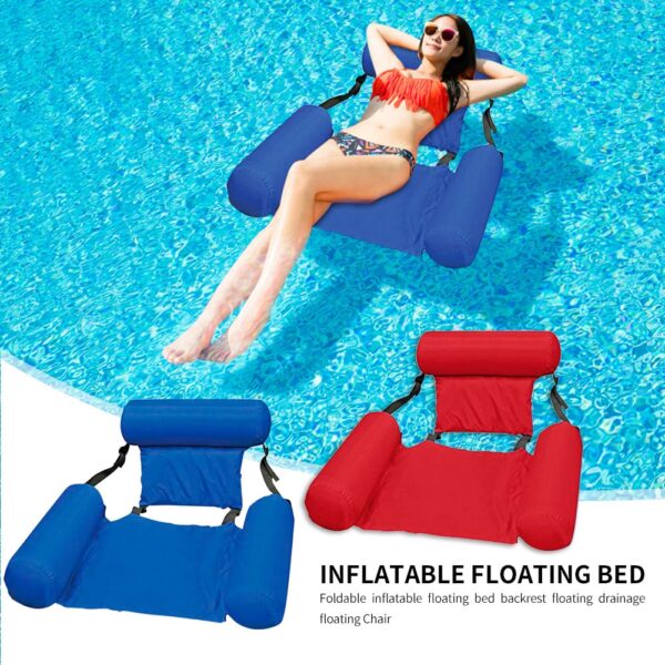 Wetter Hammock Recliner Swimbad Opblaasbare mat driuwend bêdstoel Opklapbare simmer swimmende loftmatras sliept 1