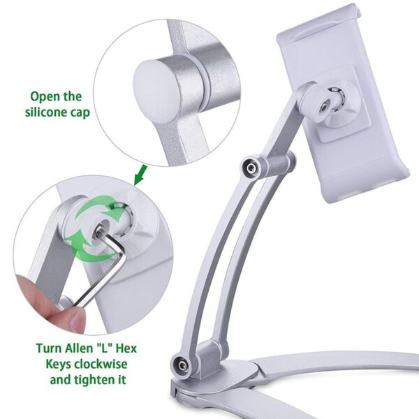 XMXCZKJ Kitchen Tablet Stand Wall Desk Tablet Mount Stand Fit For 5 10 5 inch Width 2