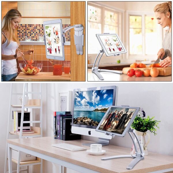 XMXCZKJ Kitchen Tablet Stand Wall Desk Tablet Mount Stand Yakakodzera For 5 10 5 inch Width 5